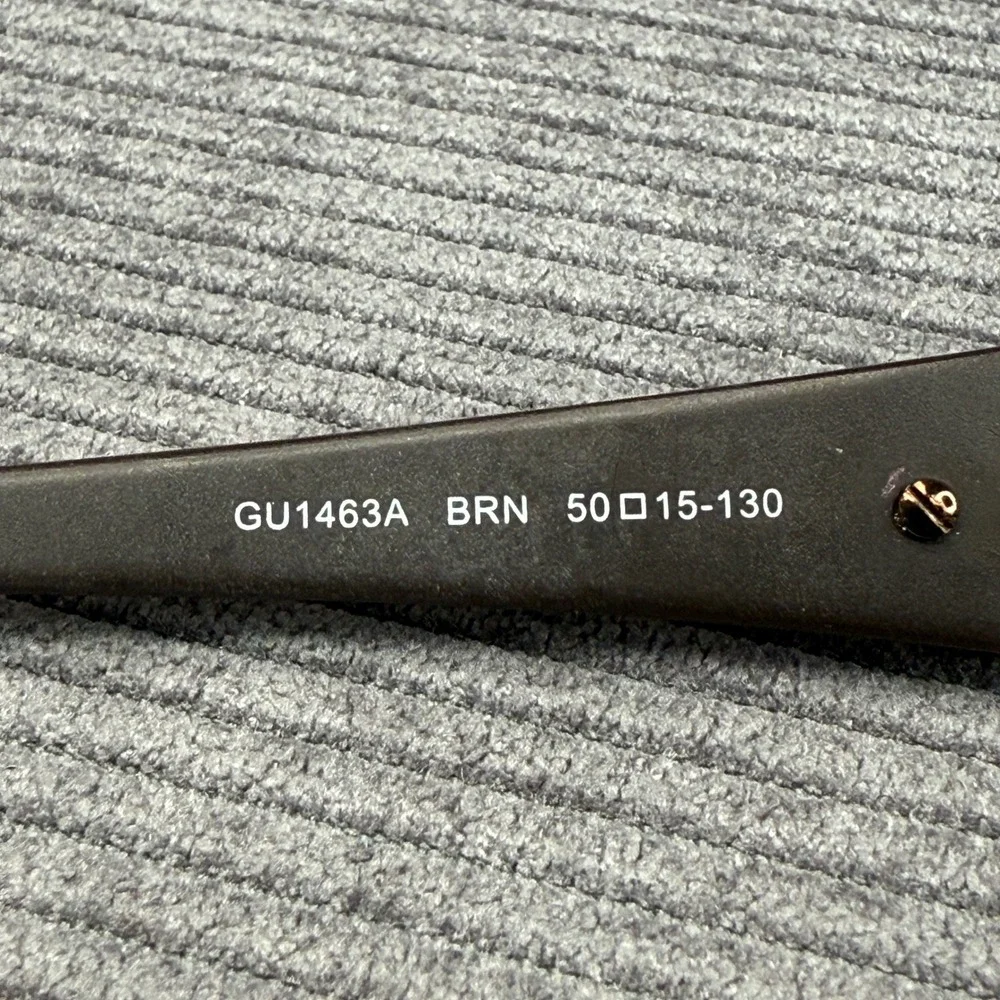 GUESS GU1463A BRN Brown Rectangular Half‎ Rim Y2K Eyeglasses 50-15-130